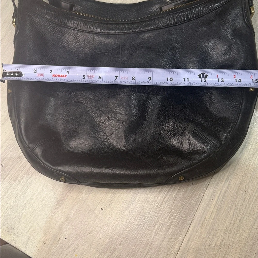 Cole Haan Black Leather Bag with Gold Detail